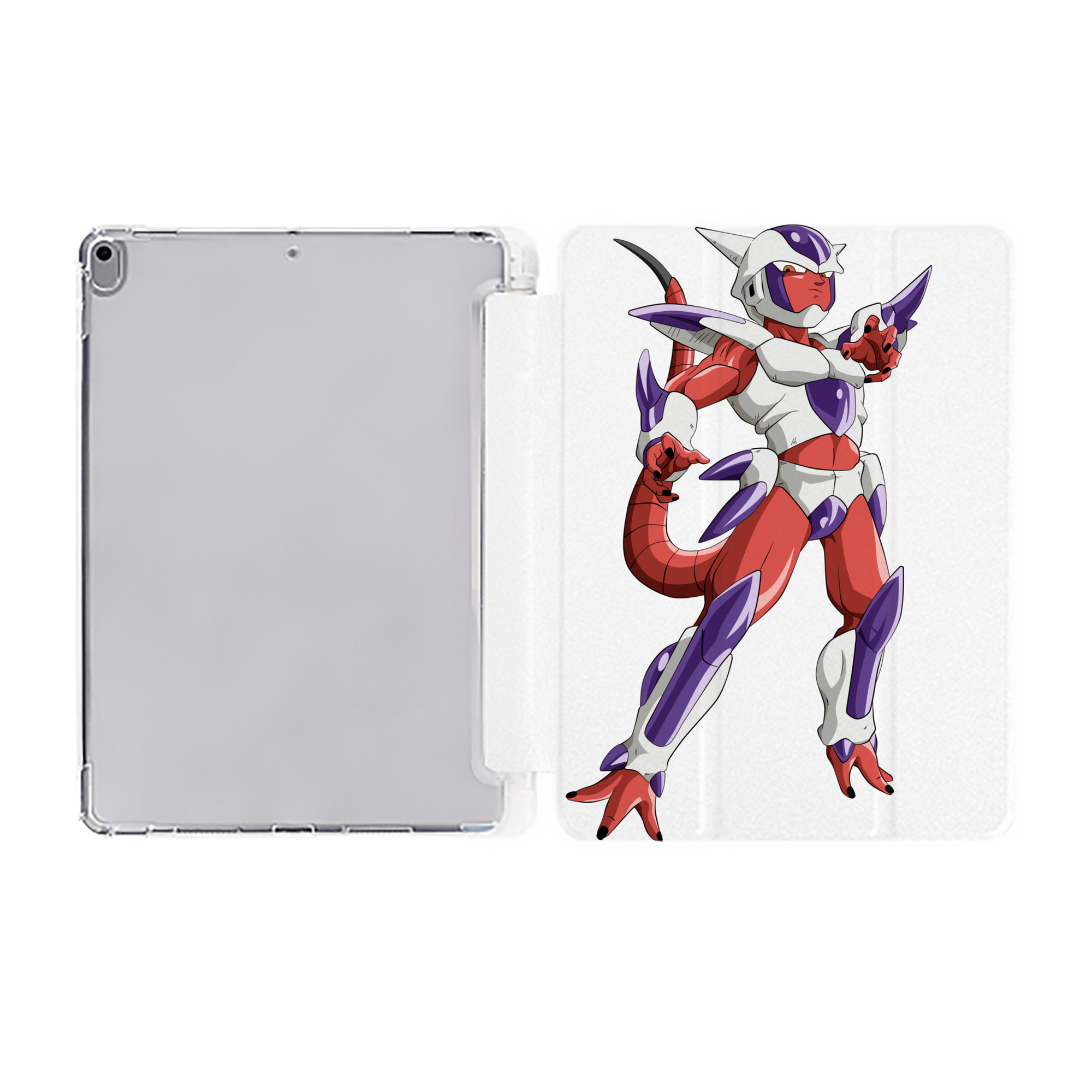 （画像用） ドラゴンボール フリーザ DRAGON BALL Frieza IPad ケース ペン収納付き 三つ折りスタンド PUレザー×シリコン 対応機種9.5/10.5/10.9インチ